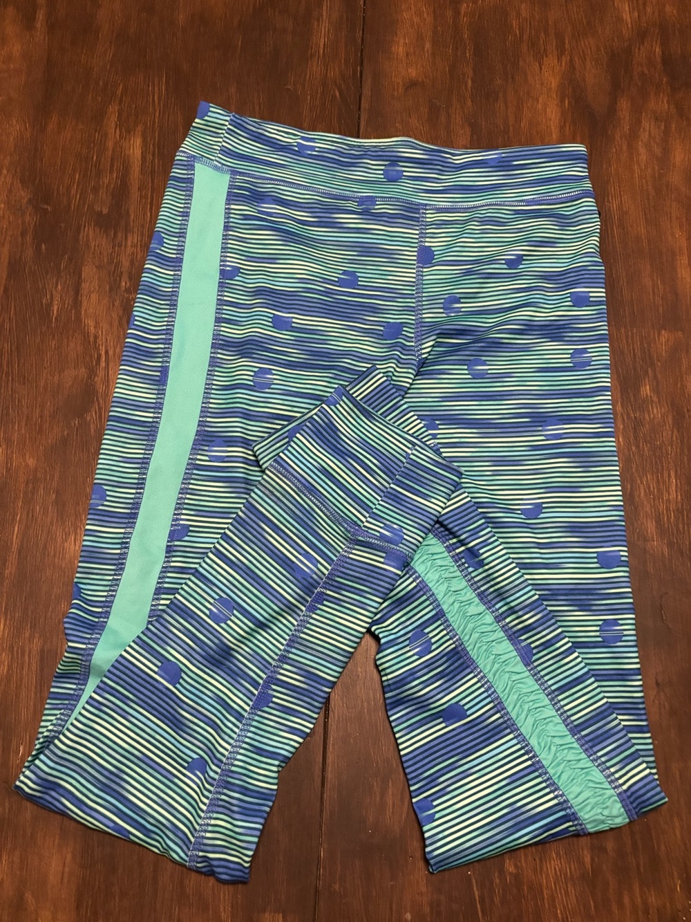 Champion Girls Blue & Teal Striped Leggings